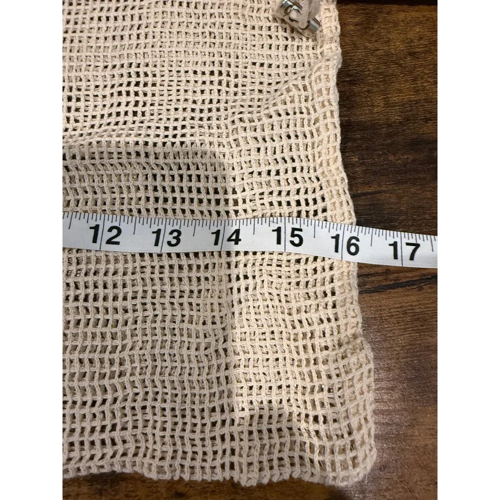 Venhoo Reusable Produce Bag Set of 7 Cream Cotton Mesh Drawstring Eco Friendly